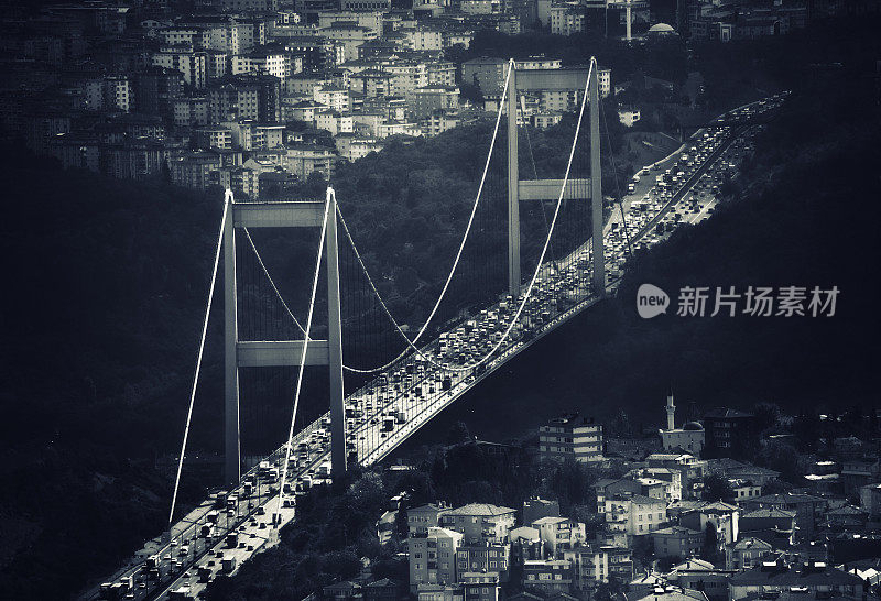 Fatih Sultan Mehmet Bridge，伊斯坦布尔，火鸡